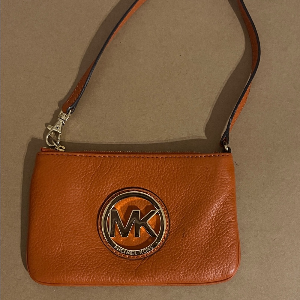 Michael Kors Tangerine Wristlet with Logo